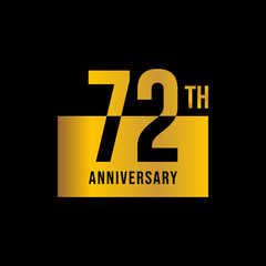 72 year anniversary design template. vector template illustration