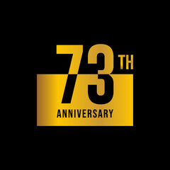 Naklejka premium 73 year anniversary design template. vector template illustration