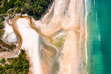 Fototapeta na wymiar Aerial view of Koh Phayam beach in Ranong, Thailand