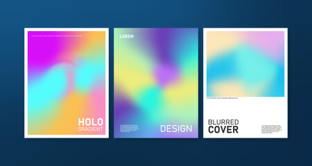 Fluid liquid abstract gradient background vector minimal style poster cover. Blurred holographic effect modern design for flyer, brochure, A4 leaflet social media network vector illustration
