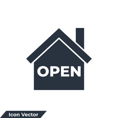 House open icon logo vector illustration. house symbol template for graphic and web design collection