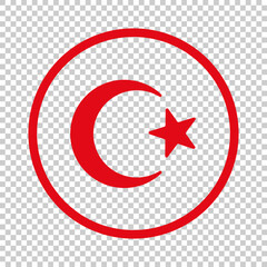 Turkish flag with rounded corners. Vector.