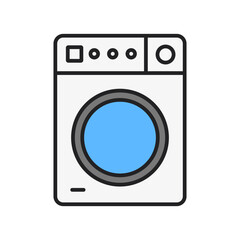 Washing machine icon. Laundry in progress.