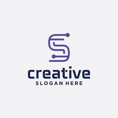 Set of s creative logosminimalist trendy shape letter s logos simple creative geometric sign logos