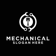 Mechanic logo vehicle and industrial engine repair logo design templates vector illustrations