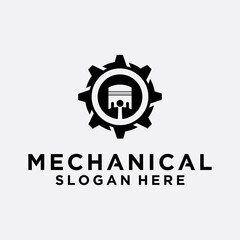Mechanic logo vehicle and industrial engine repair logo design templates vector illustrations