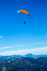 skydiving in Schafberg by Sankt Wolfgang im Salzkammergut, Austria, perfect sky