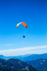 skydiving in Schafberg by Sankt Wolfgang im Salzkammergut, Austria, perfect sky