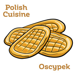 Polish traditional cheese oscypek - Oscypek isolated on white. Polish cuisine.