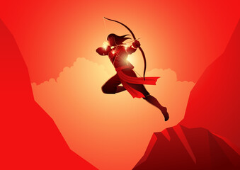 Lord Rama aiming with bow and arrow - obrazy, fototapety, plakaty