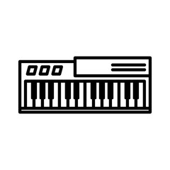 electric piano, keyboard vector icon