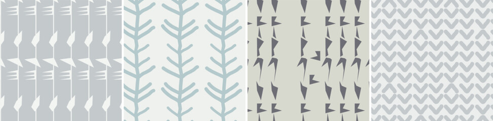 Fototapeta na wymiar A set of patterns in a Scandinavian calm style. Scandi style, pastel colors. Wallpaper for the interior. Simple and lightweight design