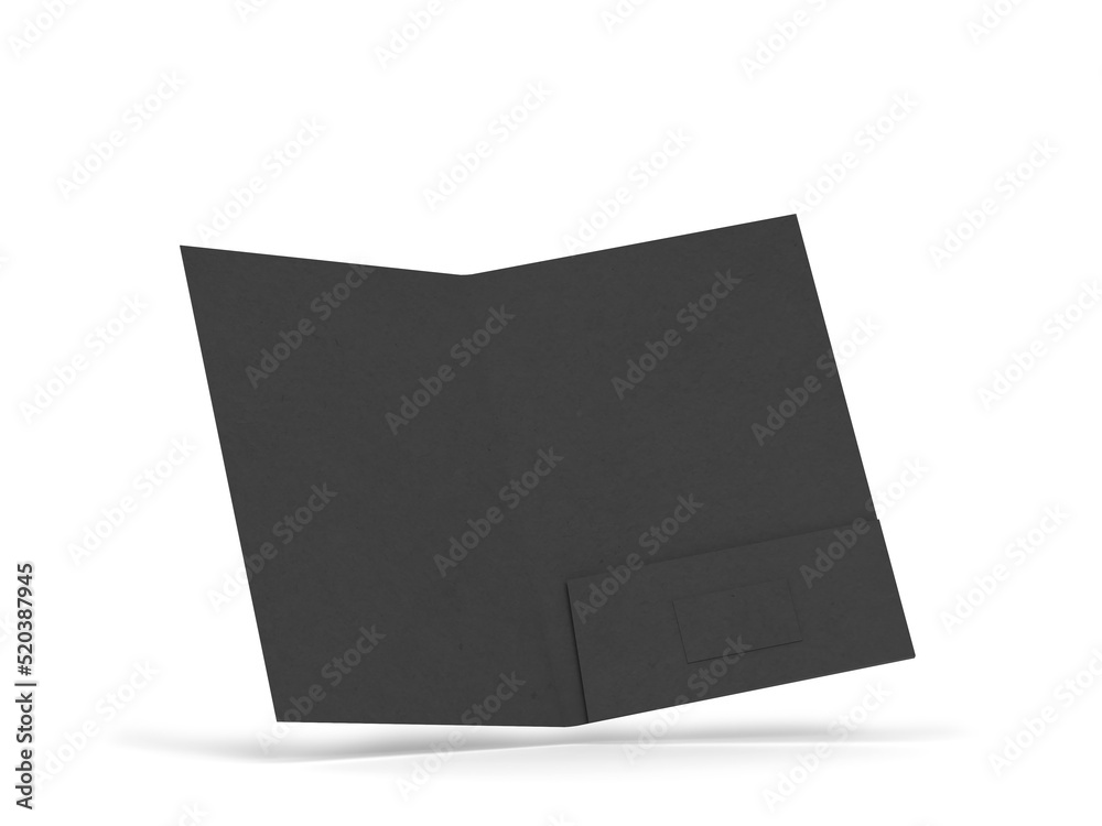 Sticker blank folder with business card mockup