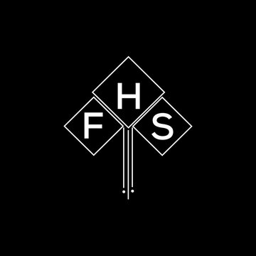 FHS letter logo design with white background in illustrator, FHS vector logo modern alphabet font overlap style.
