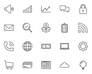 set of business icons, contact