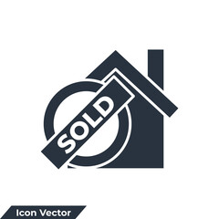 Sold house icon logo vector illustration. home sold symbol template for graphic and web design collection