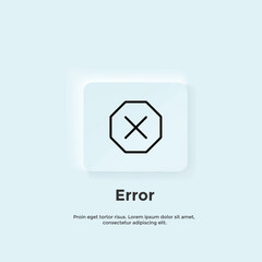 Fototapeta premium Error line icon, Neumorphic style button. Vector UI icon Design. Neumorphism. Vector line icon for Business and Advertising