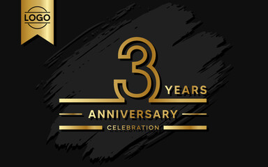 3 year anniversary celebration design template. vector template illustration