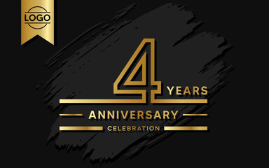 4 year anniversary celebration design template. vector template illustration