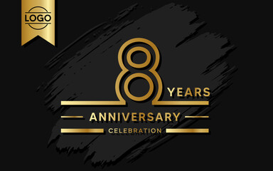 8 year anniversary celebration design template. vector template illustration