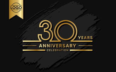 30 year anniversary celebration design template. vector template illustration - obrazy, fototapety, plakaty