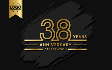 38 year anniversary celebration design template. vector template illustration