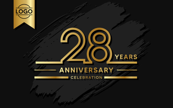 28 year anniversary celebration design template. vector template illustration
