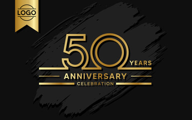 50 year anniversary celebration design template. vector template illustration - obrazy, fototapety, plakaty