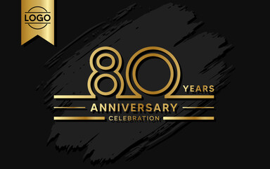 80 year anniversary celebration design template. vector template illustration