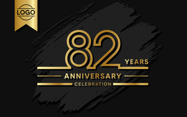 82 year anniversary celebration design template. vector template illustration