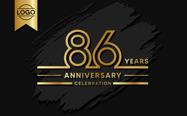 86 year anniversary celebration design template. vector template illustration