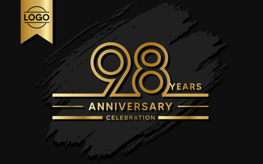 98 year anniversary celebration design template. vector template illustration