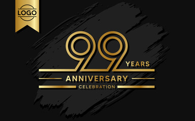 99 year anniversary celebration design template. vector template illustration - obrazy, fototapety, plakaty