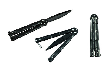 kit butterfly knife isolated on white background