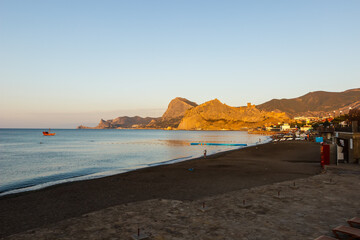 dawn on the coast. Sudak.crimea