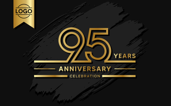 95 year anniversary celebration design template. vector template illustration