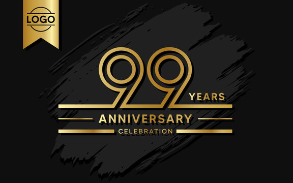 99 year anniversary celebration design template. vector template illustration