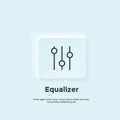 equalizer line icon, Neumorphic style button. Vector UI icon Design.  Neumorphism.  Vector line icon for Business and Advertising