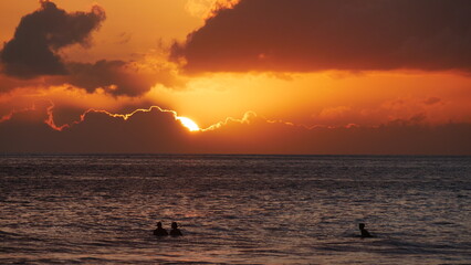 Sunset surfing in Maui Hawaii 5
