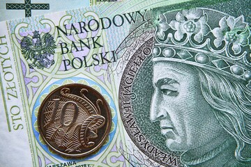 polski banknot,100 PLN, dolar australijski , Polish banknote, 100 PLN, Australian dollar