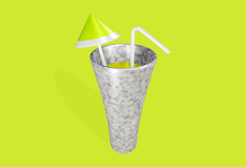 3d render cocktail. 3d rendering cocktail drink design.
