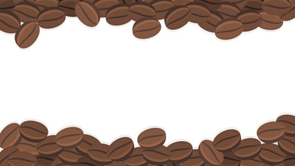 Roasted coffee grains vector background with place for text