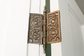 Iron brass door hinge historic home virginia 