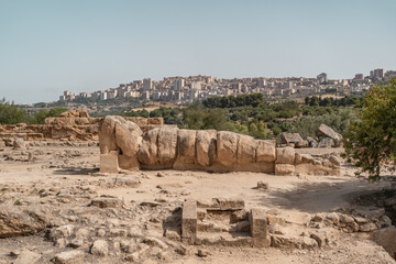 An archeological site in Agrigento called Valley of the Temples.