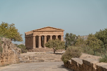 Fototapeta na wymiar An archeological site in Agrigento called Valley of the Temples.