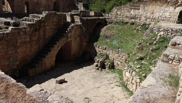 Archaeological remains of a Roman fortress from the 10th century. In Ein Hamad National Park at the entrance to the city of Jerusalem - Israel
