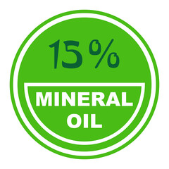 15% percentage mineral oil 