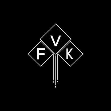 FVK letter logo design with white background in illustrator, FVK vector logo modern alphabet font overlap style.
