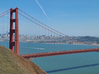 San Francisco city skyline behind the Golden Gate