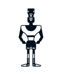 Geometric people of various professions and social groups. Monochrome character in an unusual design.